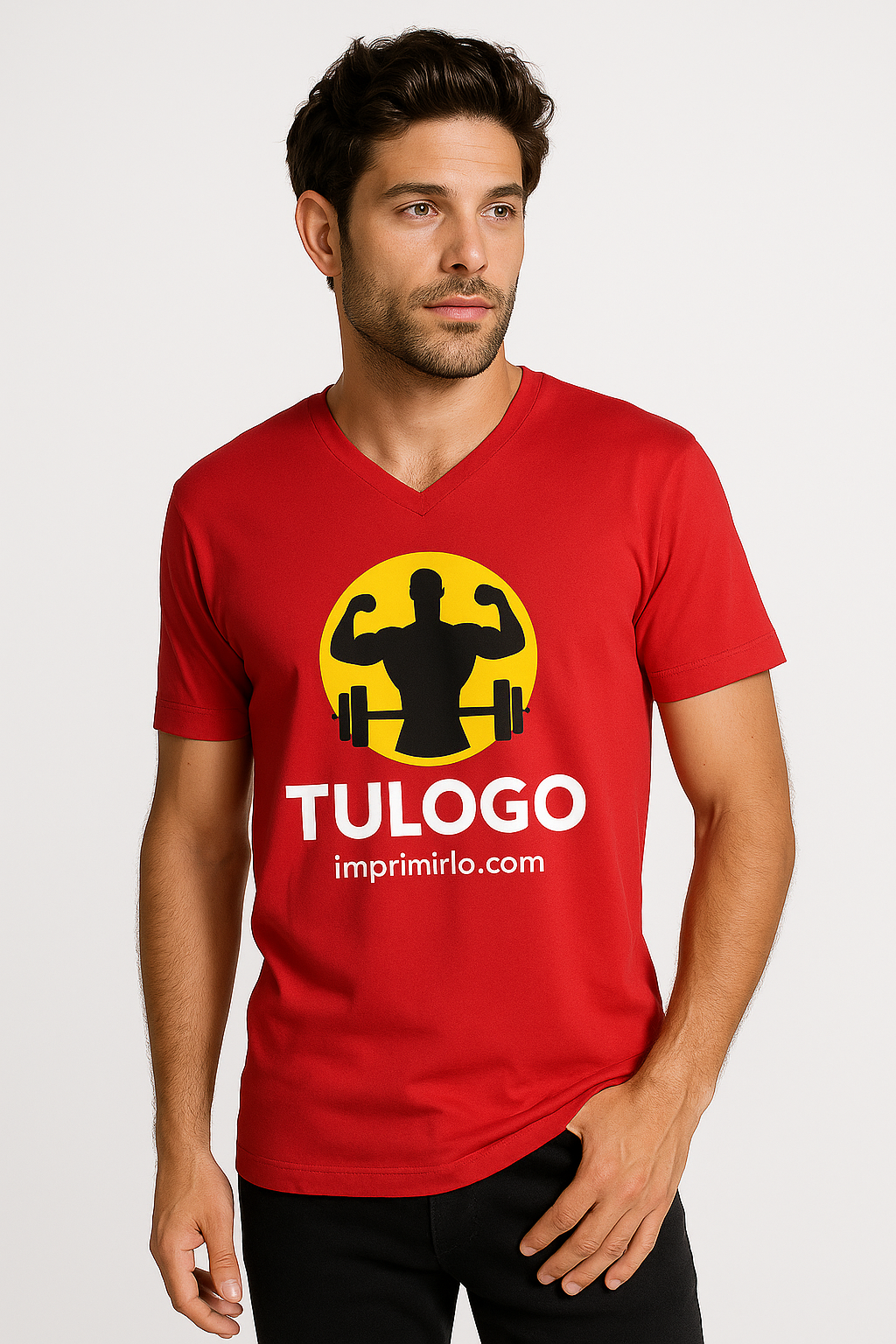 Camiseta Personalizada Unisex Cuello de Pico Manga Corta