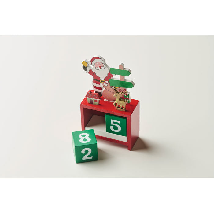 Calendario de Navidad de madera, detalle de los números