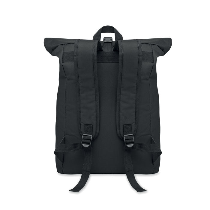 Mochila roll top para portátil, abierta