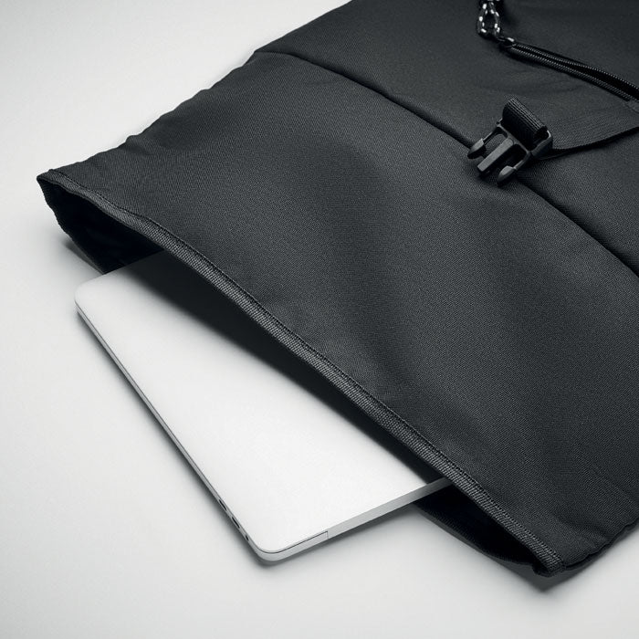 Mochila roll top RPET 600D, detalle
