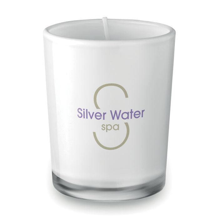 Vela aromática en cristal personalizada