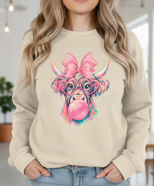 Transfer DTF Vaca comiendo chicle