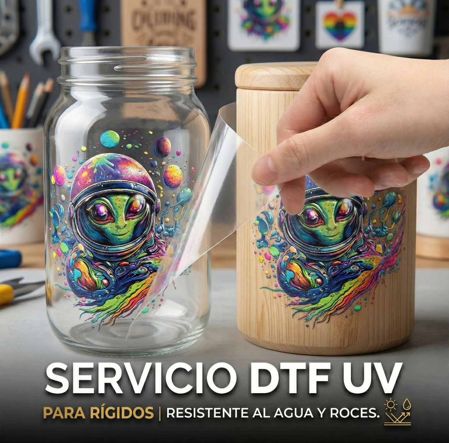 Impresión UV DTF para Rígidos (Pegatinas Premium de Alta Resistencia)