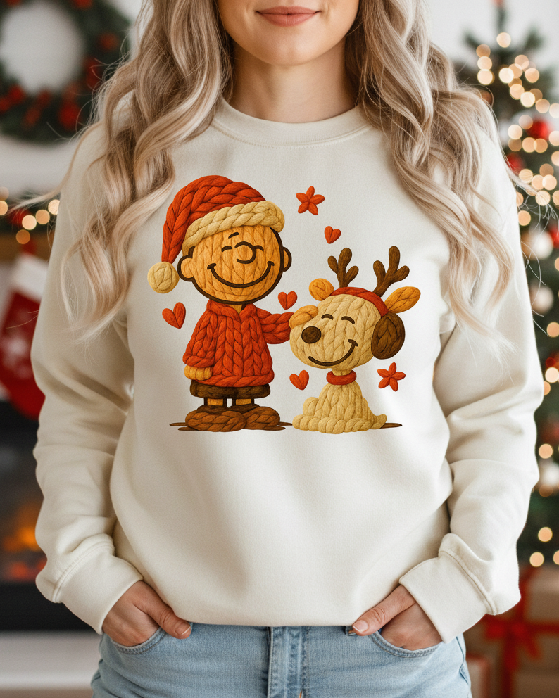 Transfer DTF Charlie y Snoopy Navidad