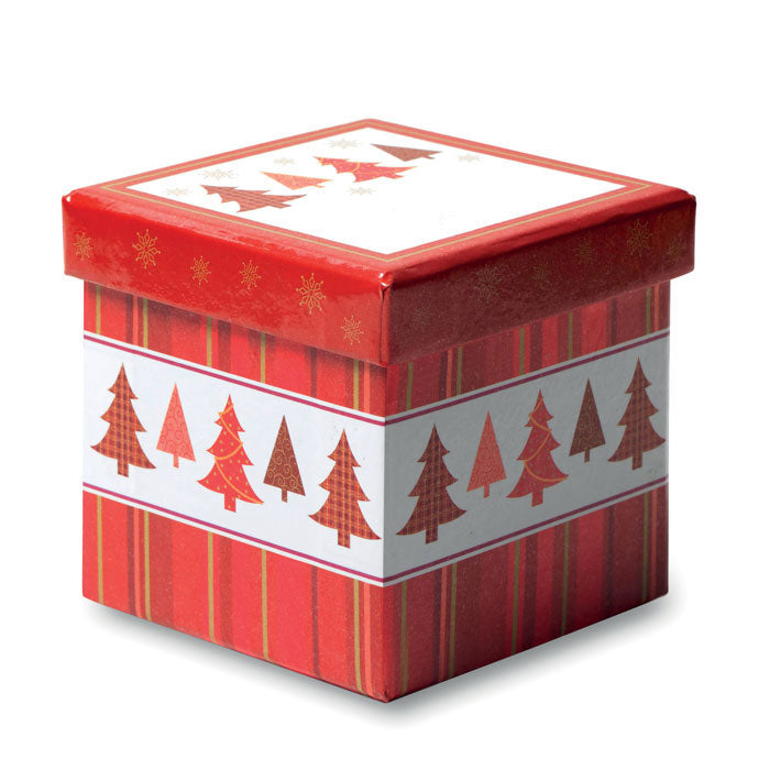 Bola de Navidad en caja, vista de lado