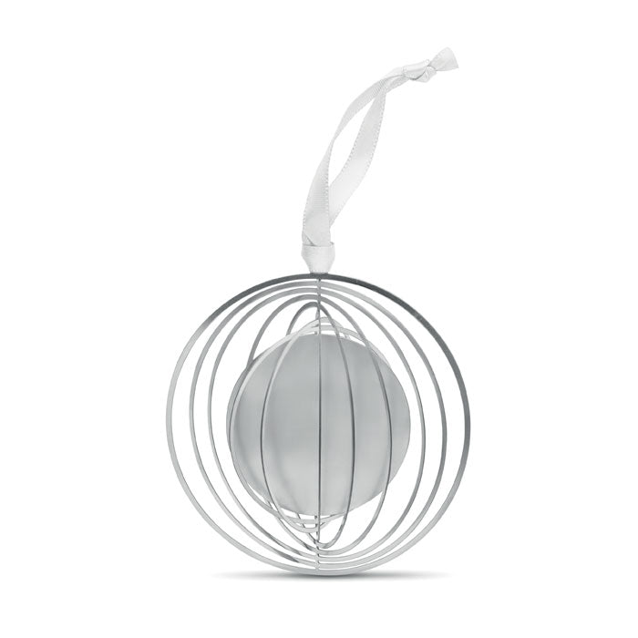 Colgante Redondo de Acero Inoxidable Personalizado para Navidad en color plata