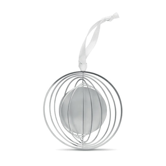 Colgante Redondo de Acero Inoxidable Personalizado para Navidad en color plata
