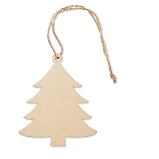 Colgante Árbol de Navidad de Madera Personalizado en color madera