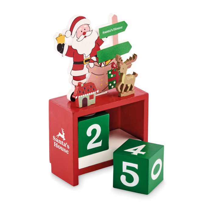 Calendario de Navidad de madera con logo