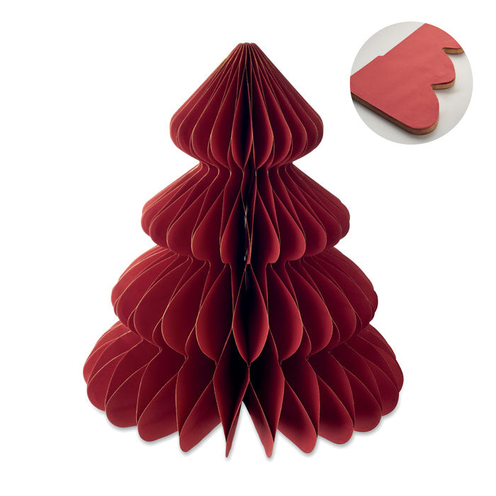 Árbol de Navidad de papel personalizado en color rojo