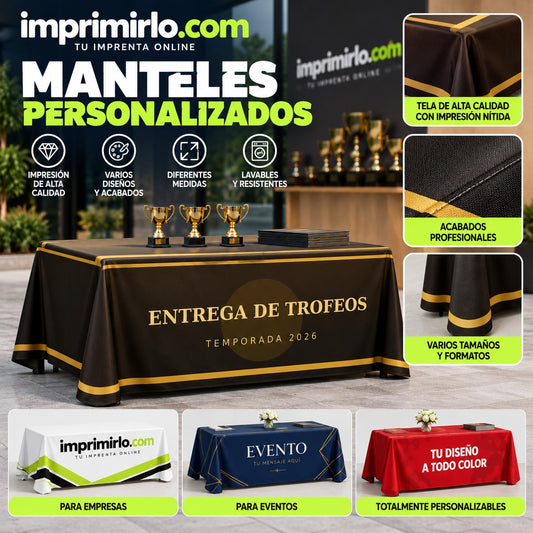 Manteles personalizados para eventos, ferias y entrega de trofeos