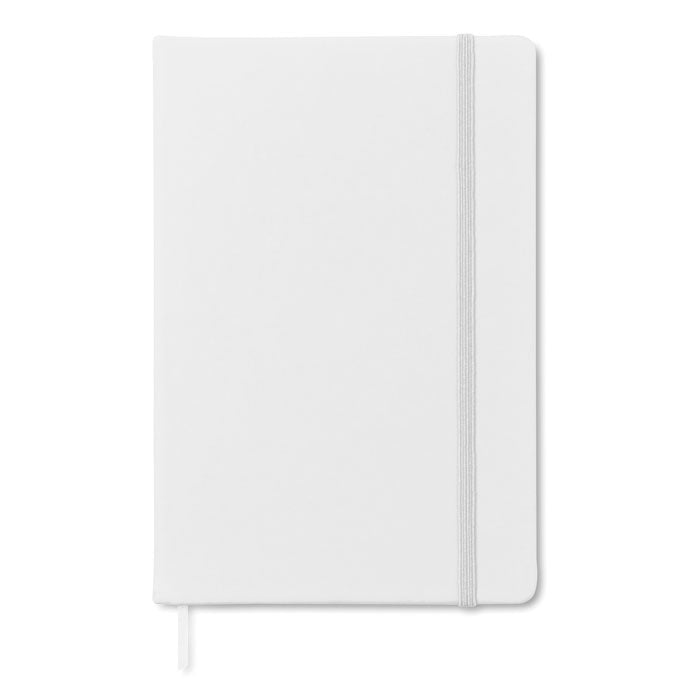 Libreta A6 Rayada de Tapa Dura Personalizada en color blanco