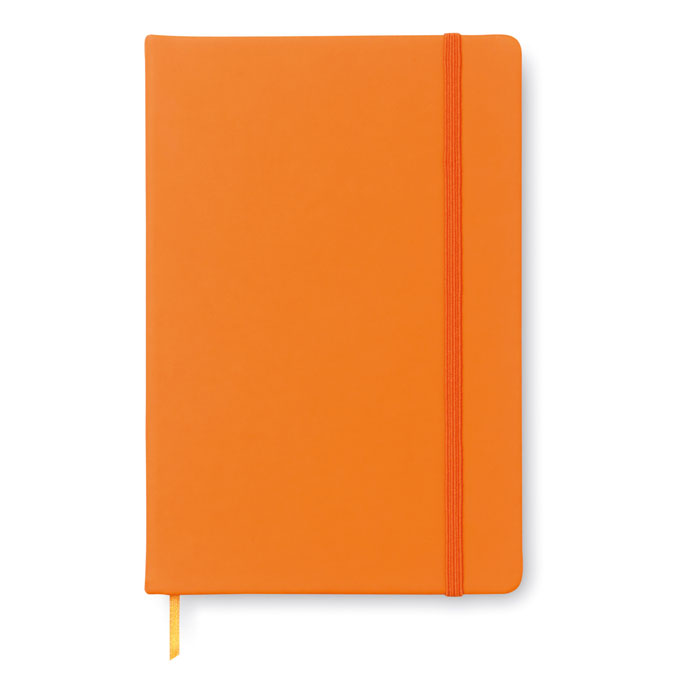 Libreta A6 Rayada de Tapa Dura Personalizada en color naranja