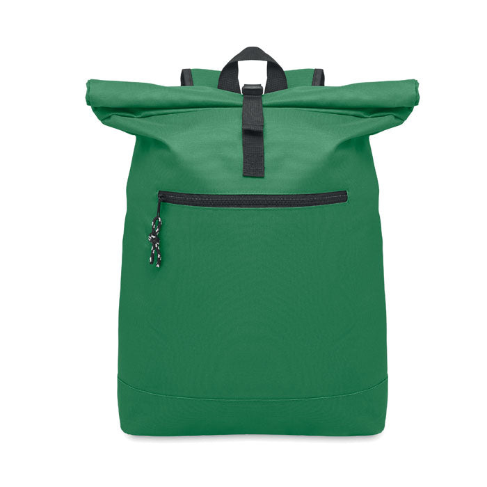 Mochila Roll Top para Portátil 15 Personalizada en color verde oscuro
