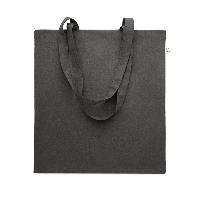 Bolsa de algodón reciclado de colores personalizada en color negro