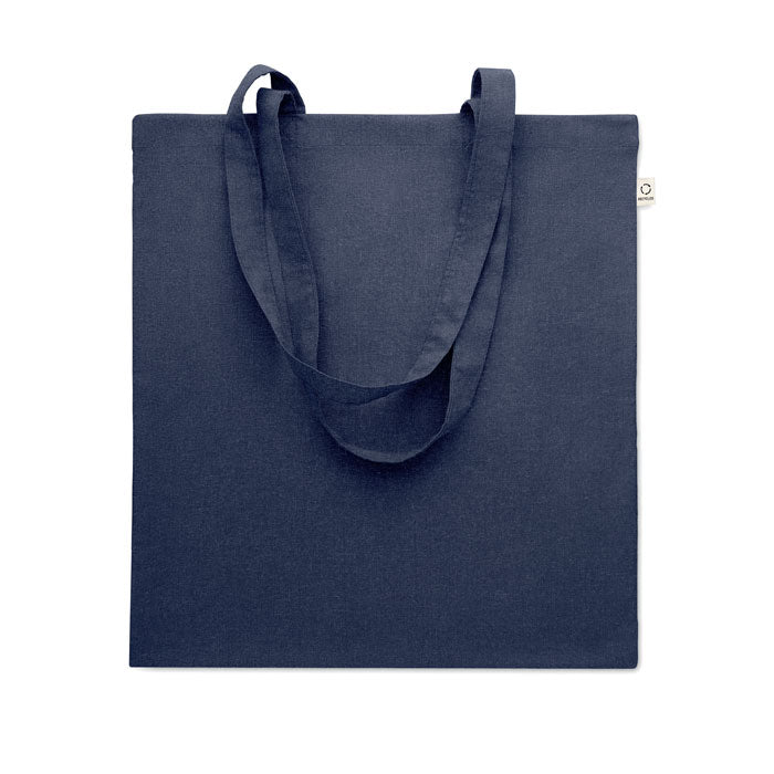 Bolsa de algodón reciclado de colores personalizada en color azul