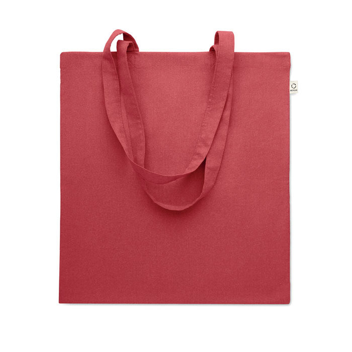 Bolsa de algodón reciclado de colores personalizada en color rojo