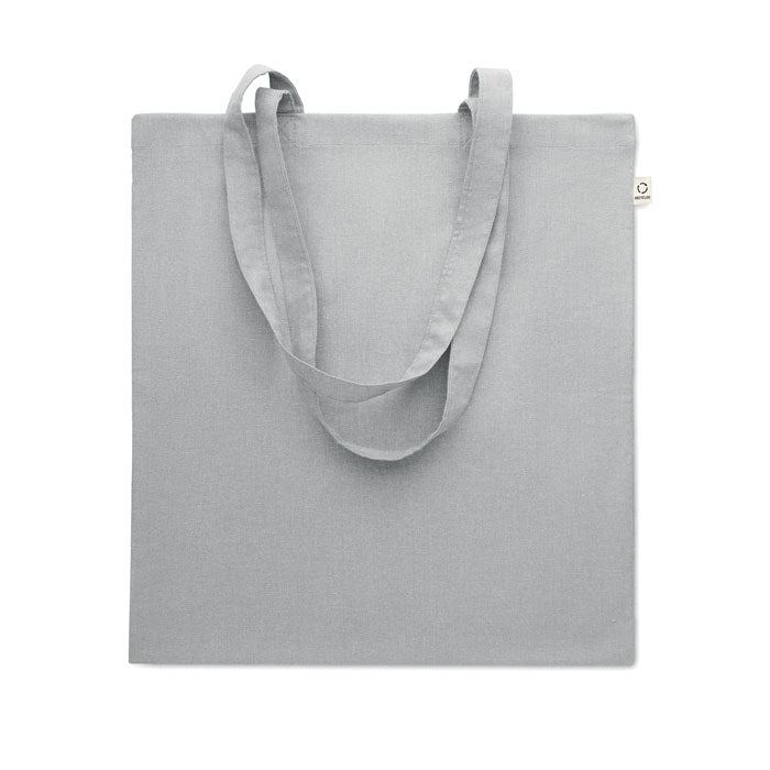 Bolsa de algodón reciclado de colores personalizada en color gris