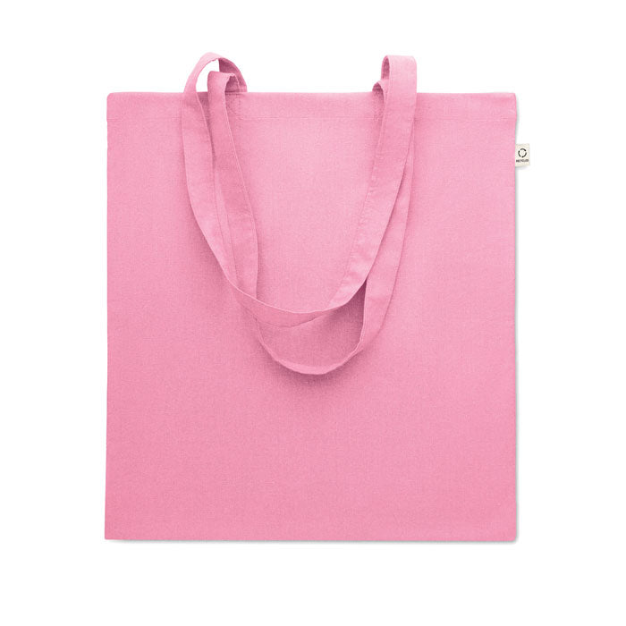 Bolsa de algodón reciclado de colores personalizada en color rosa bebé