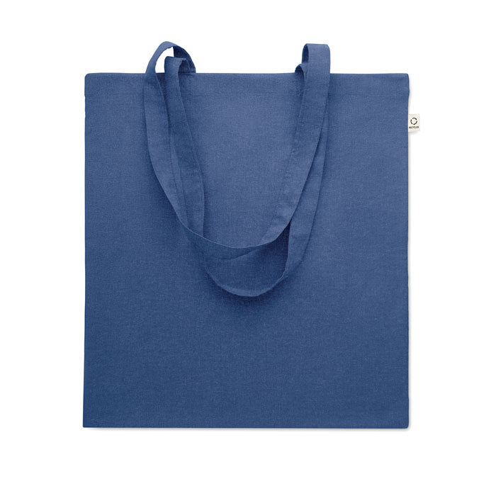 Bolsa de algodón reciclado de colores personalizada en color azul royal