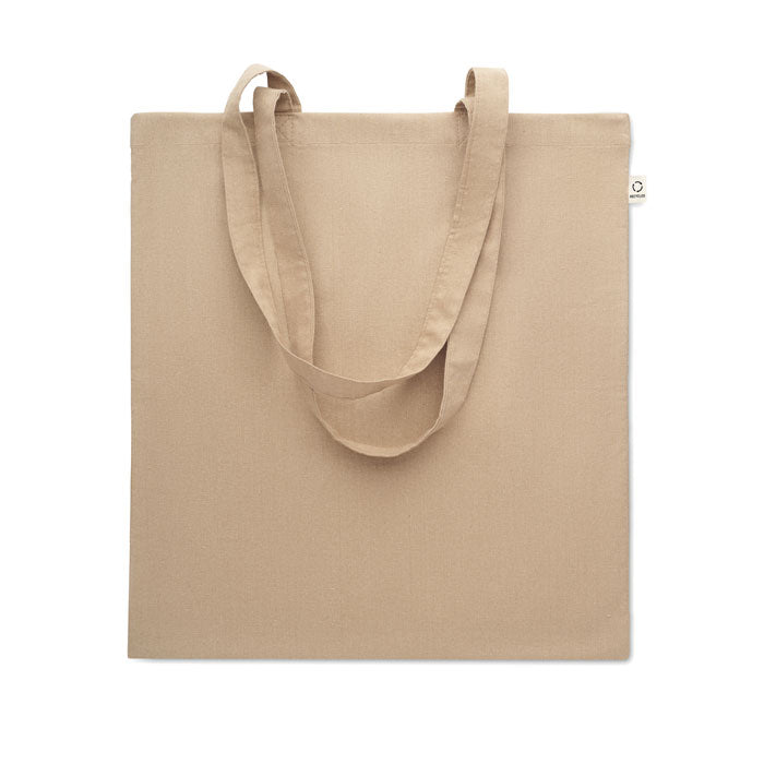 Bolsa de algodón reciclado de colores personalizada en color caqui