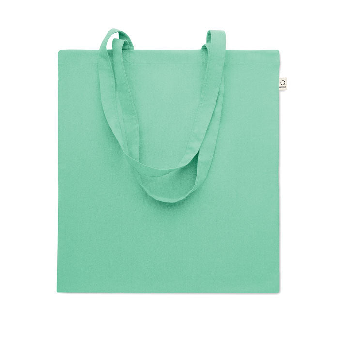Bolsa de algodón reciclado de colores personalizada en color verde menta