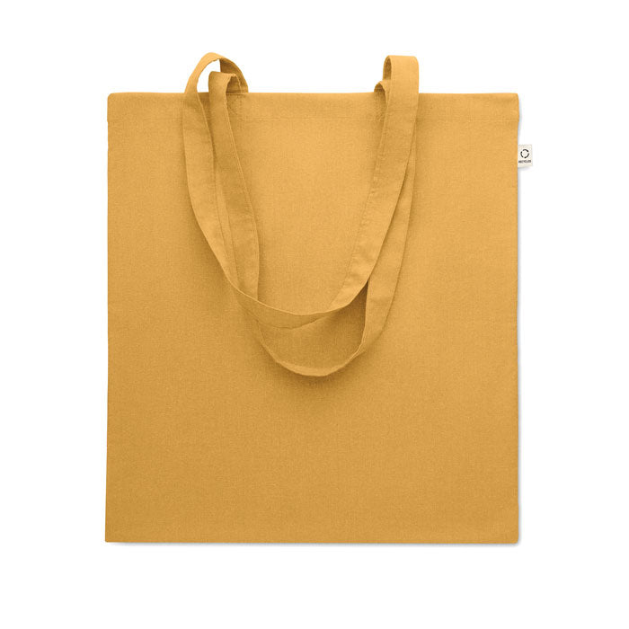 Bolsa de algodón reciclado de colores personalizada en color ocre