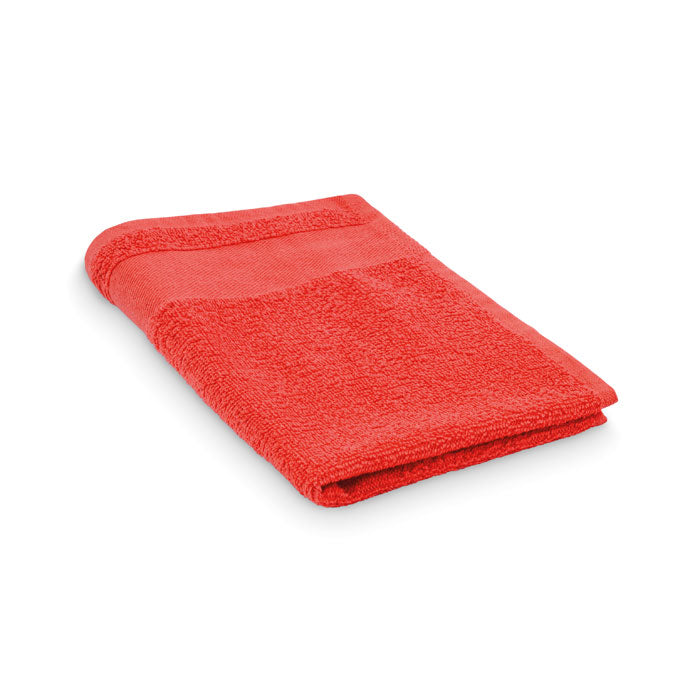 Toalla de rizo 30 × 50 cm personalizada en color rojo