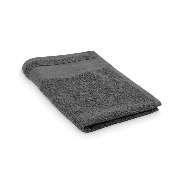 Toalla de rizo 30 × 50 cm personalizada en color gris piedra