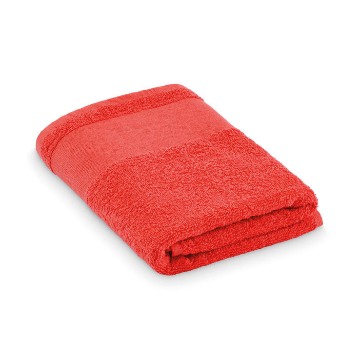 Toalla de rizo 50 × 100 cm personalizada en color rojo