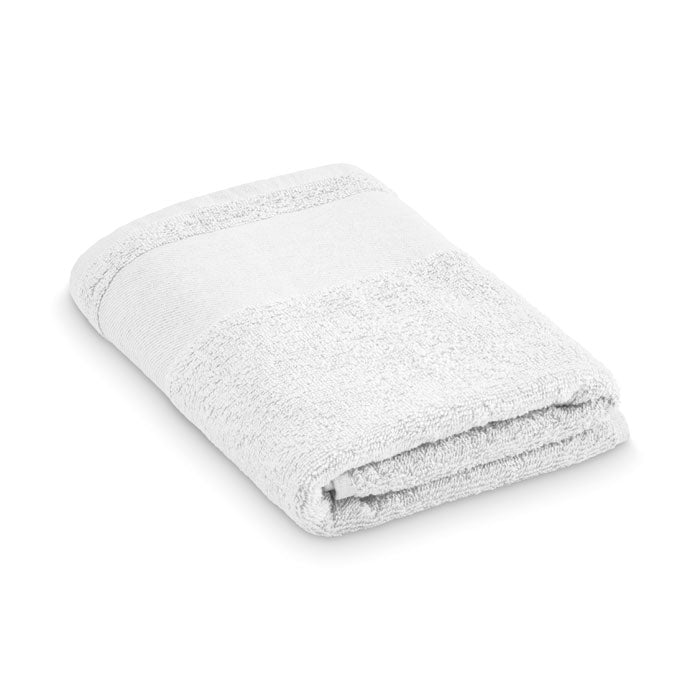 Toalla de rizo 50 × 100 cm personalizada en color blanco