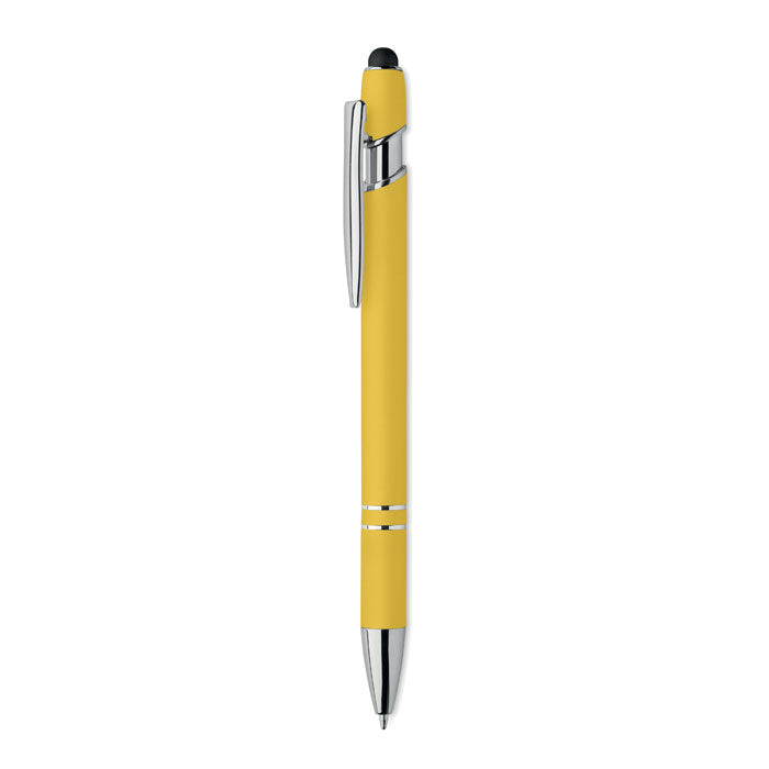 Bolígrafo de Aluminio Gomoso Personalizado en color amarillo