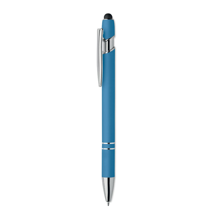 Bolígrafo de Aluminio Gomoso Personalizado en color turquesa