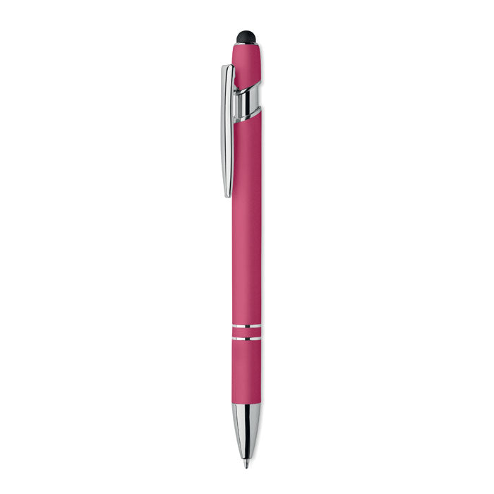 Bolígrafo de Aluminio Gomoso Personalizado en color fucsia