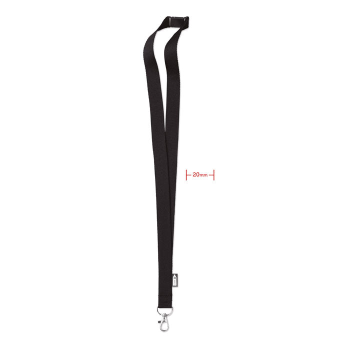 Lanyard de RPET reciclado personalizado en color negro