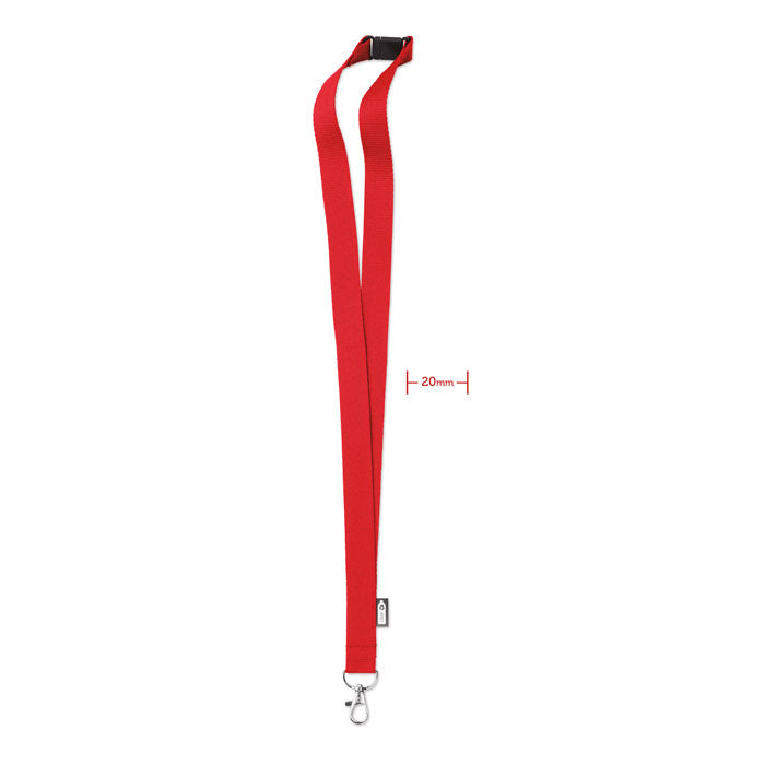 Lanyard de RPET reciclado personalizado en color rojo