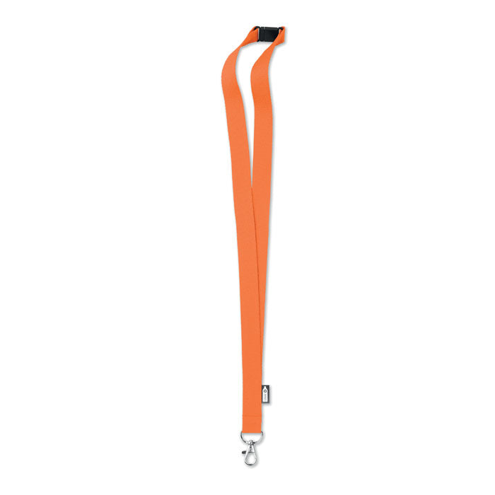 Lanyard de RPET reciclado personalizado en color naranja