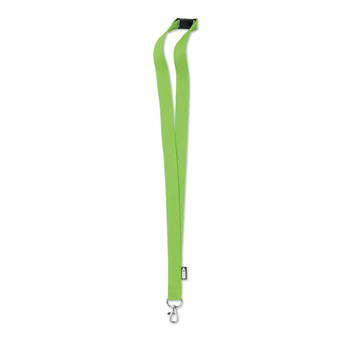 Lanyard de RPET reciclado personalizado en color lima