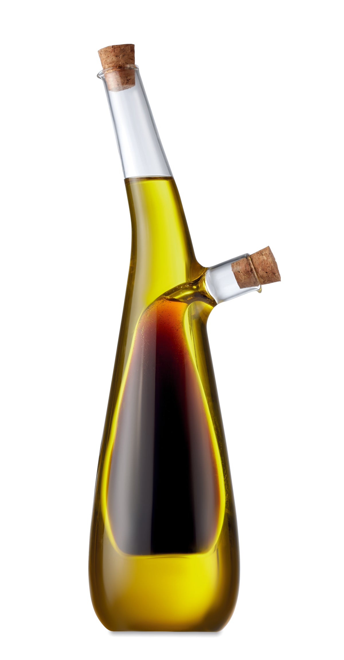 Aceitera y vinagrera llena de aceite y vinagre