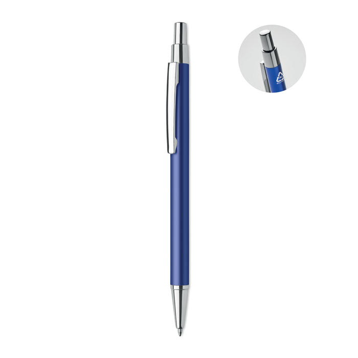 Bolígrafo de Aluminio Reciclado Personalizado en color azul royal