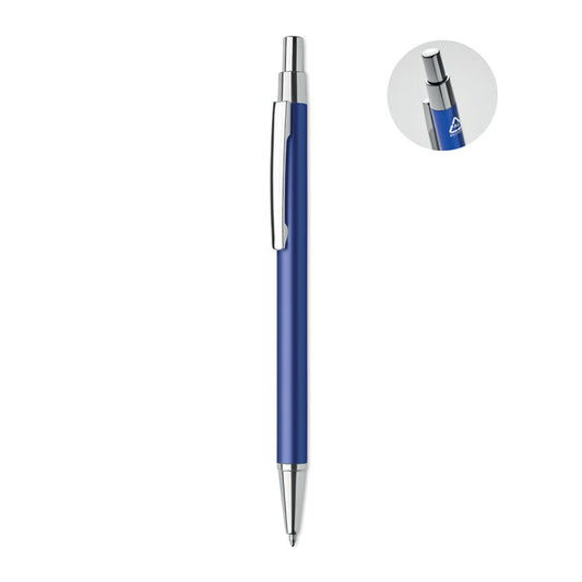 Bolígrafo de Aluminio Reciclado Personalizado en color azul royal