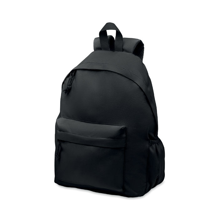 Mochila de Poliéster RPET con Bolsillo Personalizada en color negro