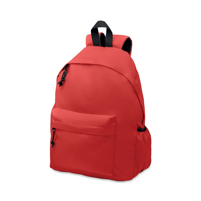 Mochila de Poliéster RPET con Bolsillo Personalizada en color rojo