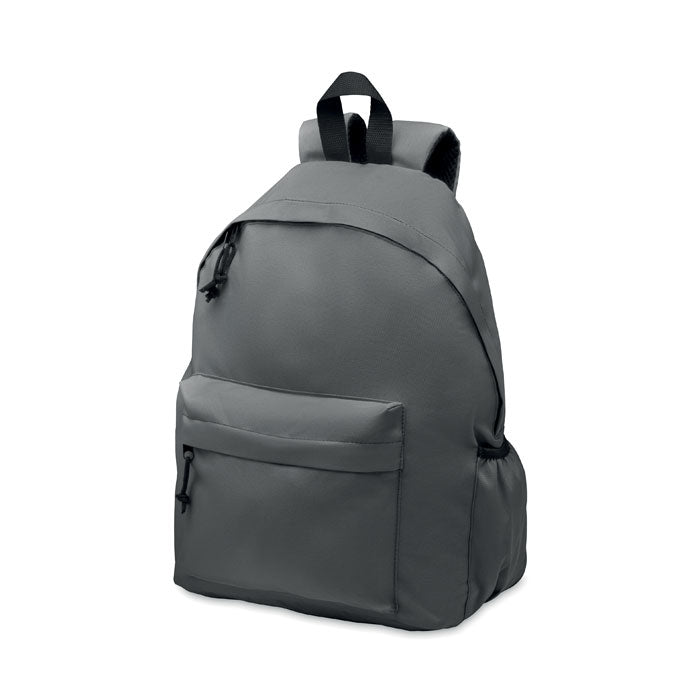 Mochila de Poliéster RPET con Bolsillo Personalizada en color gris piedra
