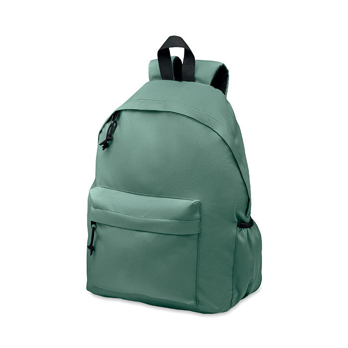 Mochila de Poliéster RPET con Bolsillo Personalizada en color verde oscuro