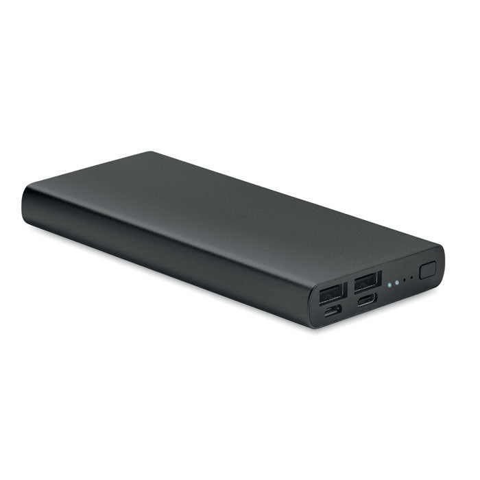 Powerbank 10000 mAh de Aluminio Personalizado en color negro
