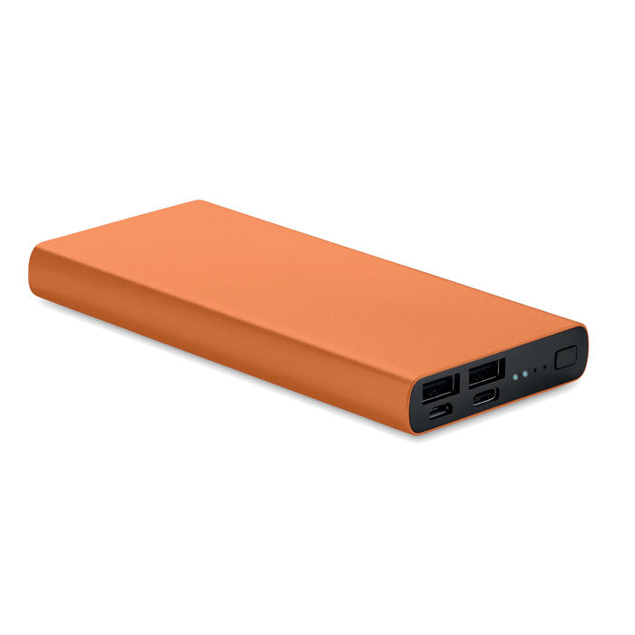 Powerbank 10000 mAh de Aluminio Personalizado en color naranja
