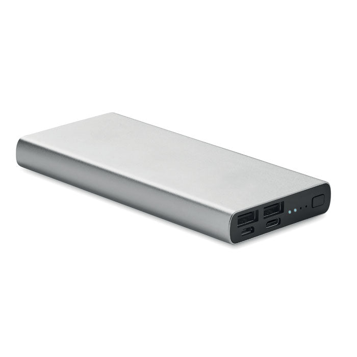 Powerbank 10000 mAh de Aluminio Personalizado en color plata mate