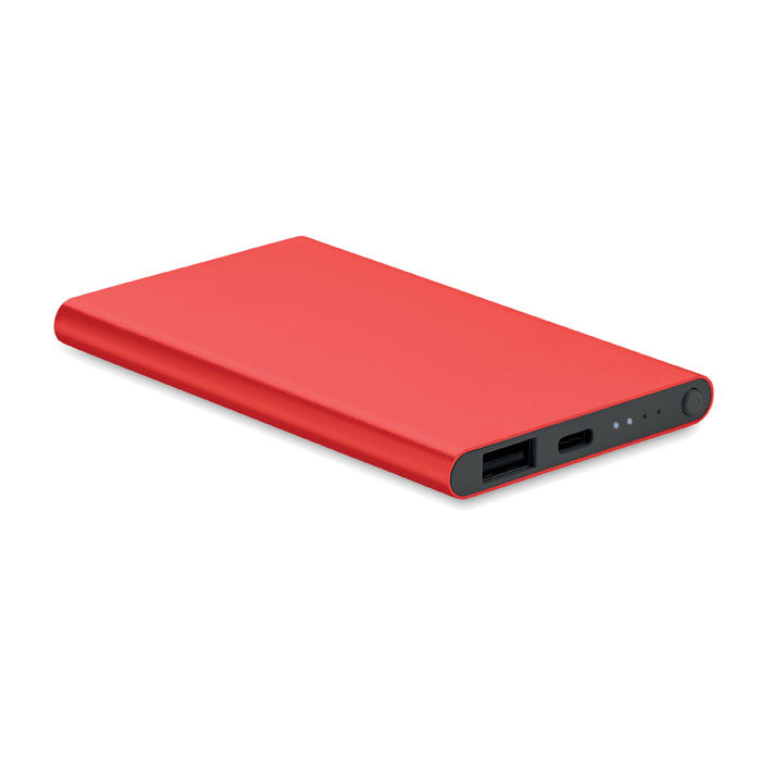 Powerbank USB-C 4000 mAh personalizado en color rojo