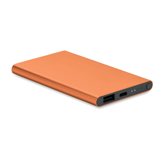 Powerbank USB-C 4000 mAh personalizado en color naranja